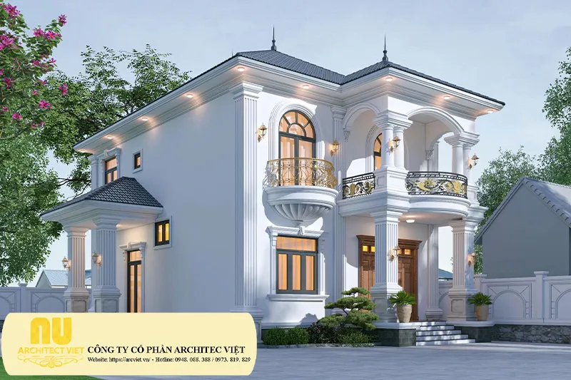 Mẫu nhà ngang 8m dài 12m