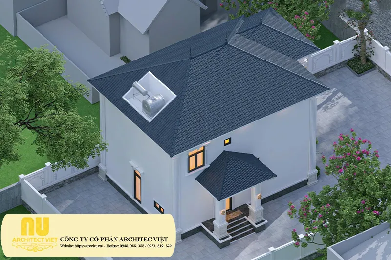 Mẫu nhà ngang 8m dài 12m