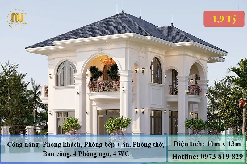 Nhà mái nhật 2 tầng mặt tiền 10m