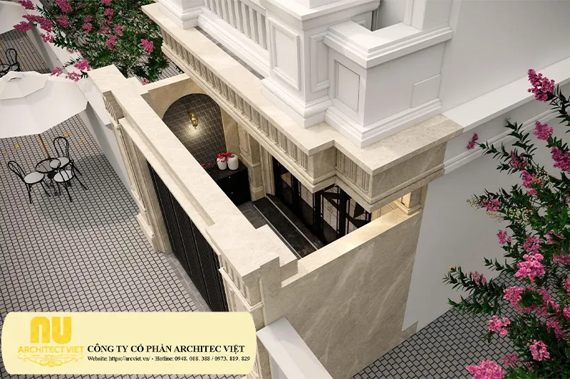 Nhà mặt tiền 4m tân cổ điển