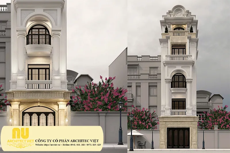 Nhà mặt tiền 4m tân cổ điển