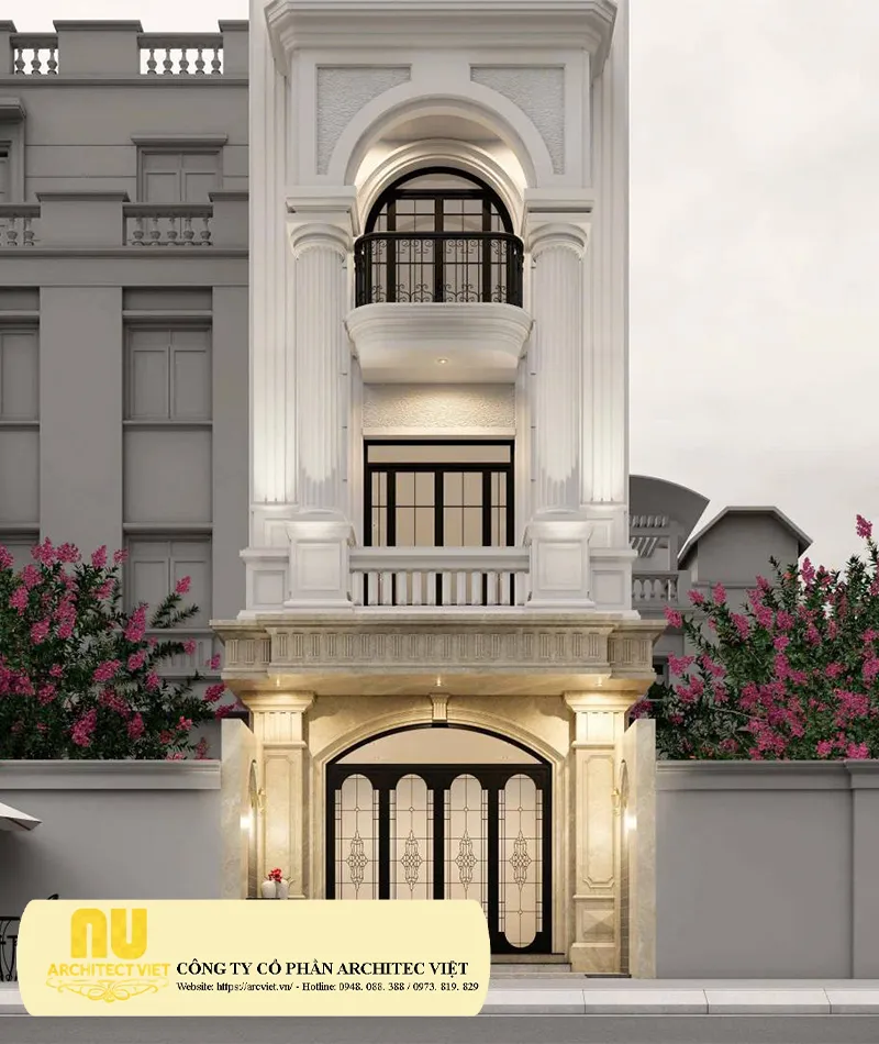 Nhà mặt tiền 4m tân cổ điển