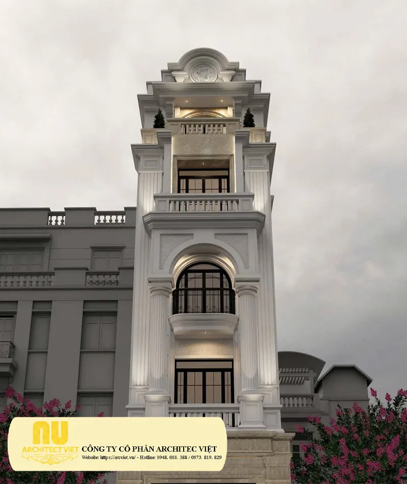 Nhà mặt tiền 4m tân cổ điển