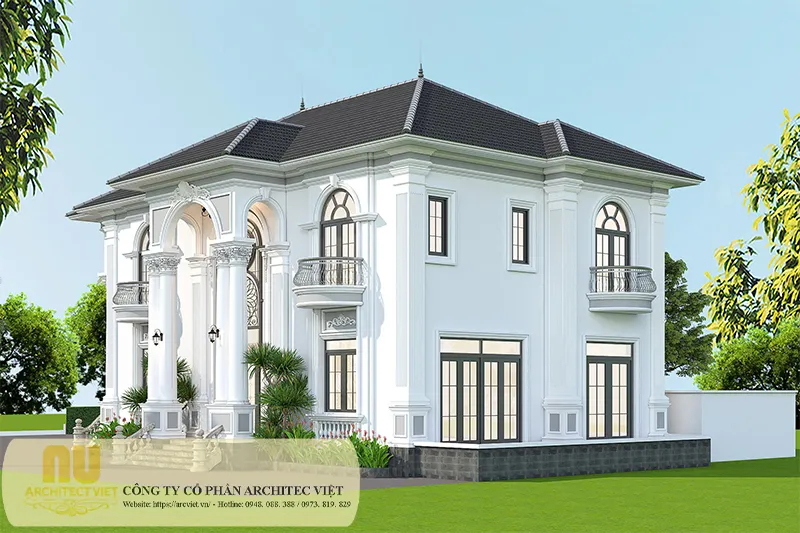 Biệt thự 2 tầng mái Nhật tân cổ điển