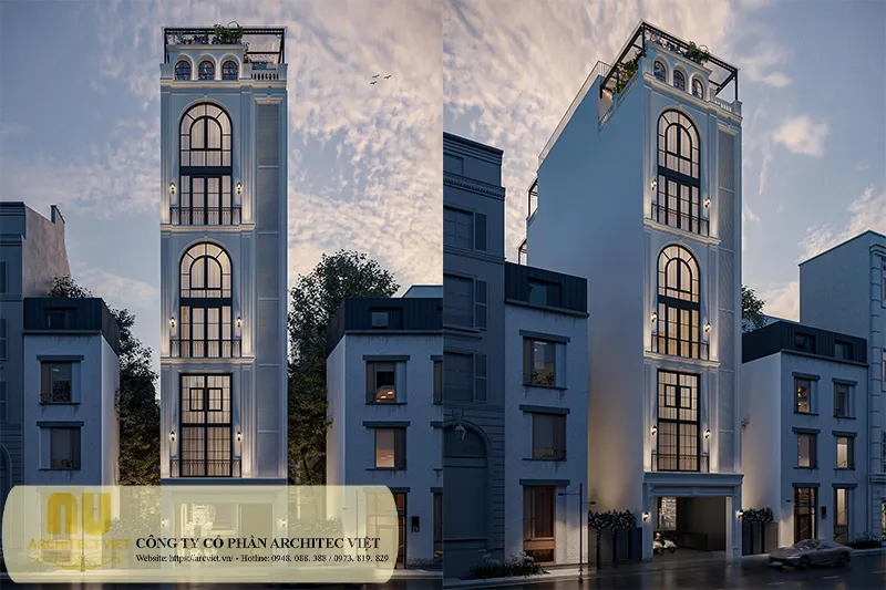 Mặt tiền nhà phố 5m 5 tầng