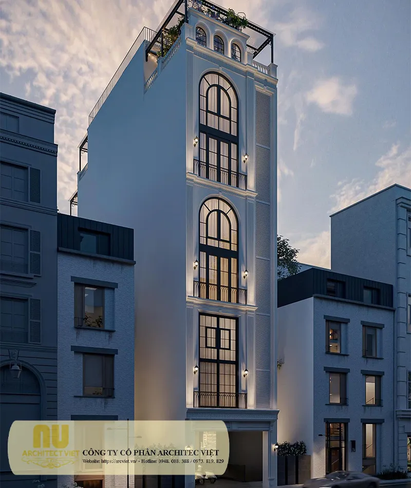 Mặt tiền nhà phố 5m 5 tầng