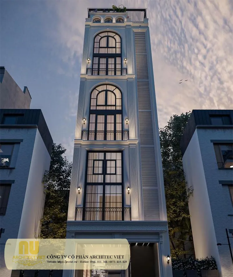 Mặt tiền nhà phố 5m 5 tầng