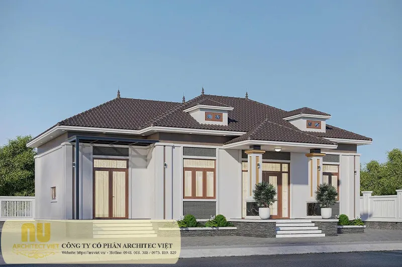 Mẫu nhà 1 tầng 4 phòng ngủ 150m2