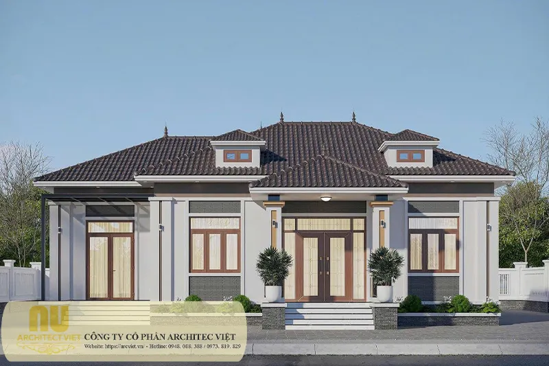Mẫu nhà 1 tầng 4 phòng ngủ 150m2