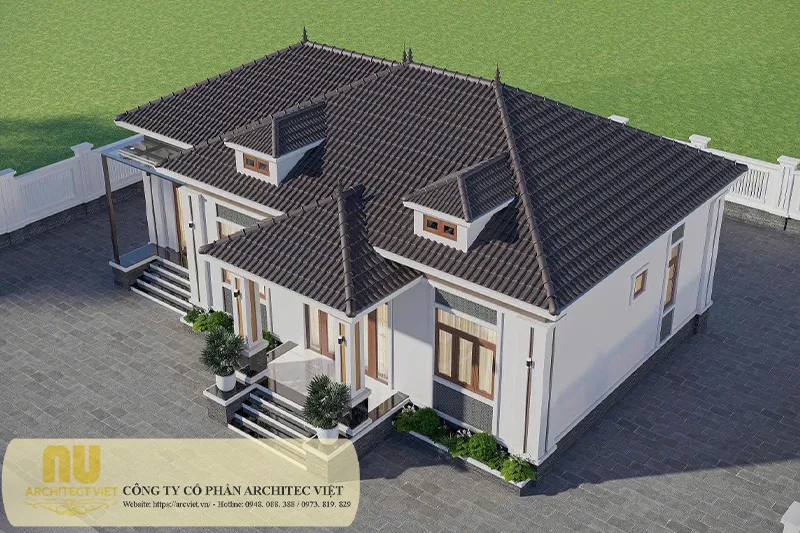 Mẫu nhà 1 tầng 4 phòng ngủ 150m2