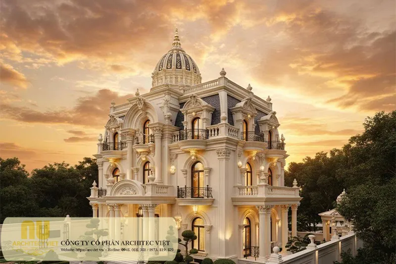 Mẫu nhà biệt thự 3 tầng 200m2