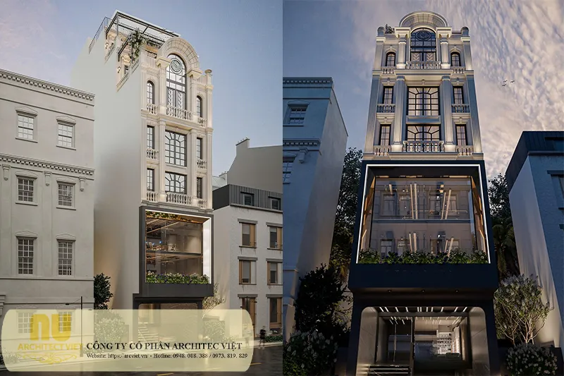 Mẫu nhà mặt tiền 6m kinh doanh