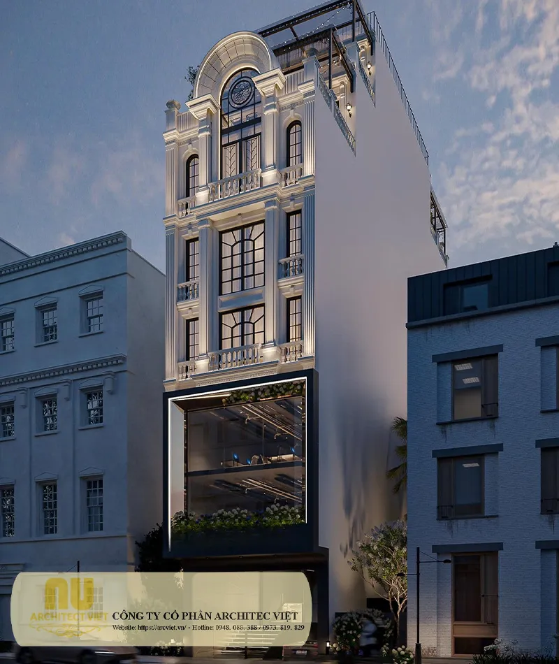 Mẫu nhà mặt tiền 6m kinh doanh