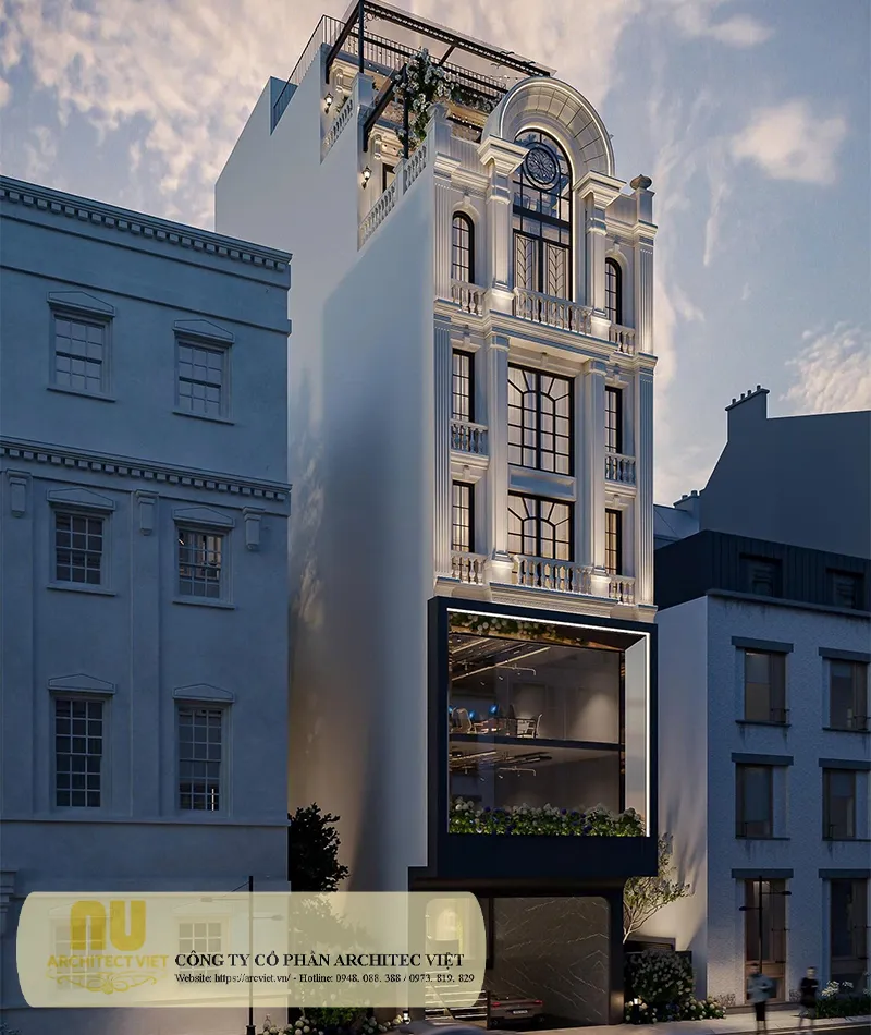 Mẫu nhà mặt tiền 6m kinh doanh