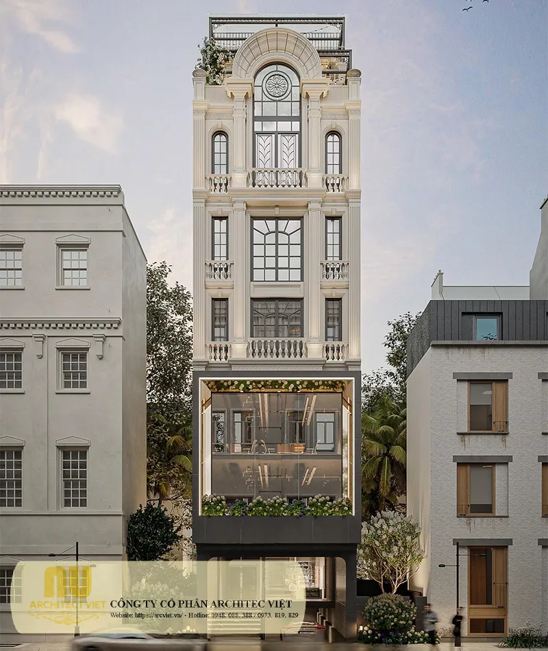 Mẫu nhà mặt tiền 6m kinh doanh