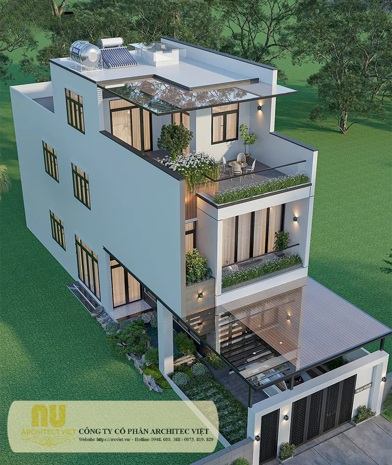 Mẫu nhà mặt tiền 7m 2 tầng hiện đại
