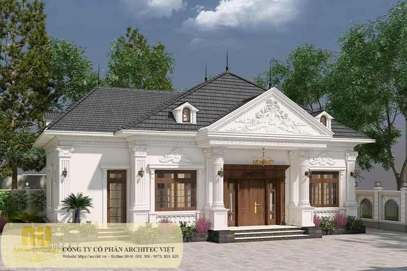 Nhà tân cổ điển mặt tiền 12m 1 tầng