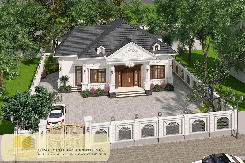 Nhà tân cổ điển mặt tiền 12m 1 tầng