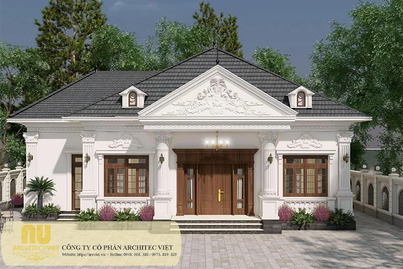 Nhà tân cổ điển mặt tiền 12m 1 tầng