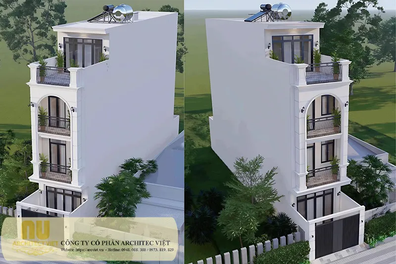Nhà tân cổ điển mặt tiền 5m 3 tầng