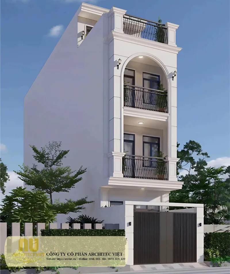 Nhà tân cổ điển mặt tiền 5m 3 tầng