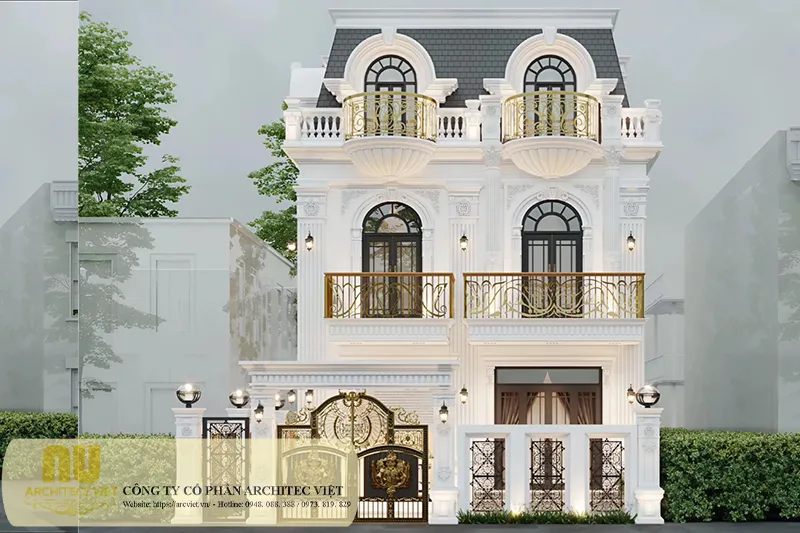 Nhà tân cổ điển mặt tiền 9m 3 tầng
