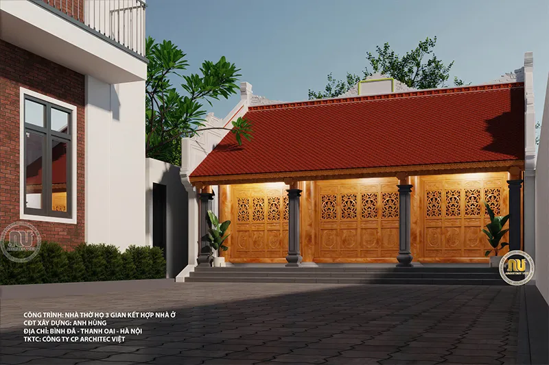 Nhà thờ gia đình bê tông giả gỗ