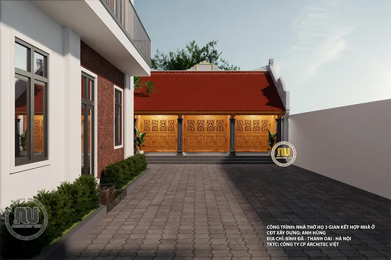 Nhà thờ gia đình bê tông giả gỗ