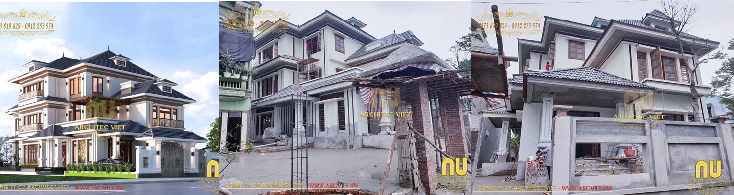 Thiết kế thi công biệt thự mái nhật tại Vĩnh Phúc