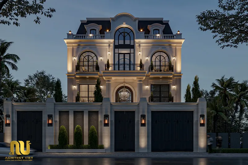 Mẫu biệt thự 3 tầng mặt tiền 16m