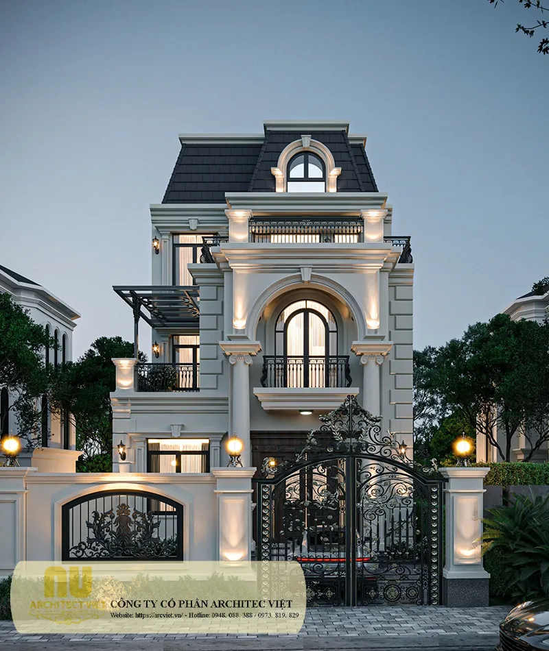 Mẫu nhà biệt thự ngang 7m