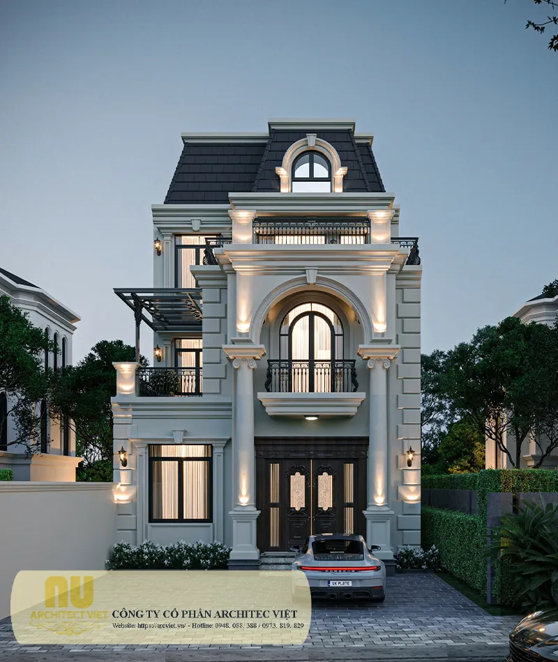 Mẫu nhà biệt thự ngang 7m