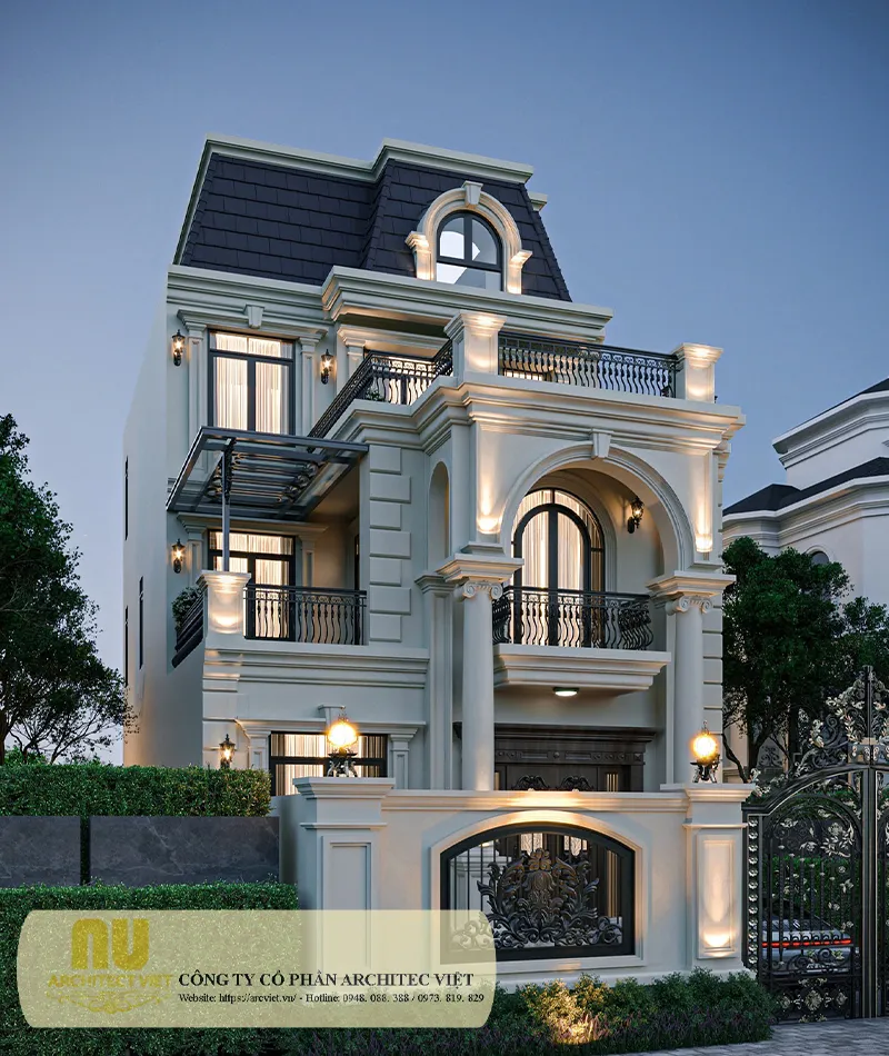 Mẫu nhà biệt thự ngang 7m