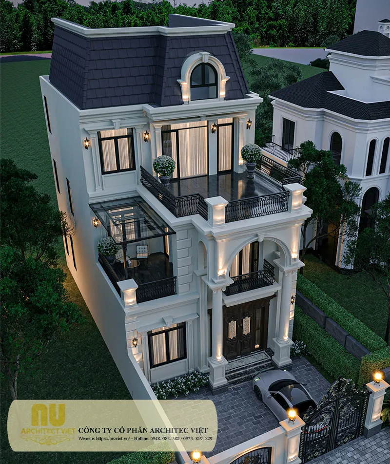 Mẫu nhà biệt thự ngang 7m