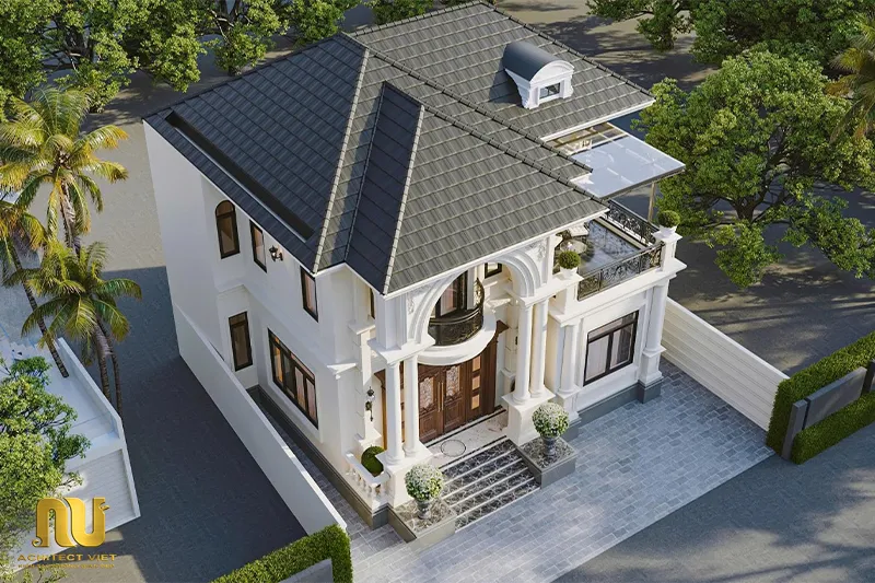 Mẫu nhà mái Nhật 2 tầng 4 phòng ngủ
