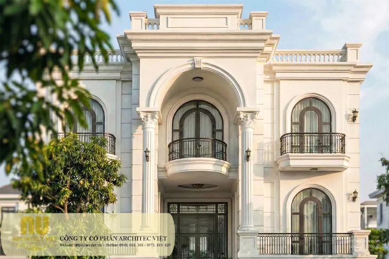 Mẫu nhà tân cổ điển mặt tiền 12m