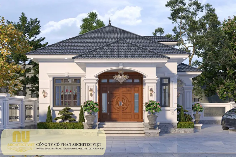 Nhà 1 tầng mặt tiền 9m tân cổ điển