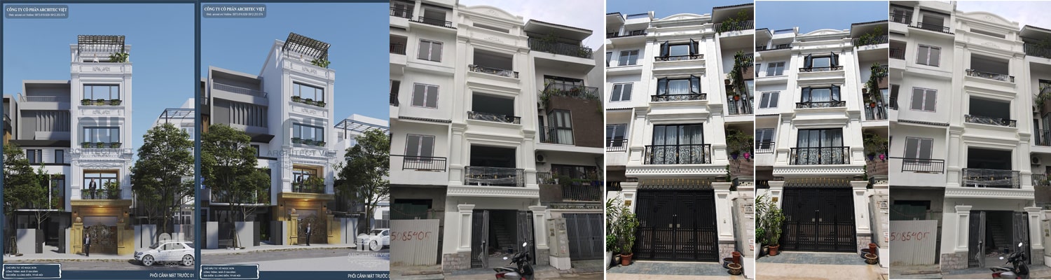 Thiết kế thi công nhà ở gia đình tại Long Biên Hà Nội