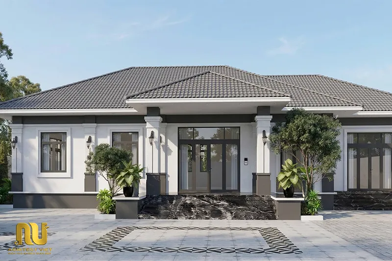 Mẫu nhà mái nhật 1 tầng mặt tiền 15m