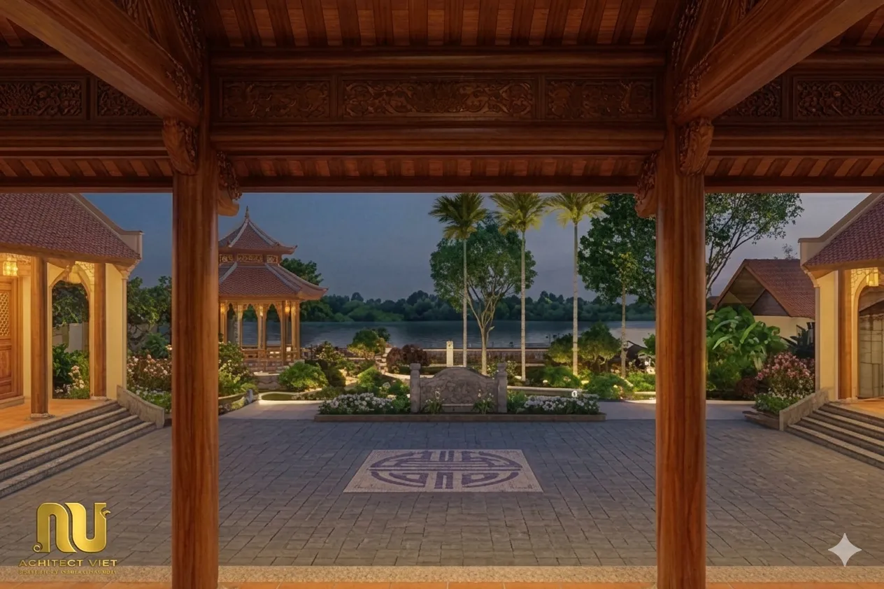 Mẫu nhà tam hợp viện 1 tầng