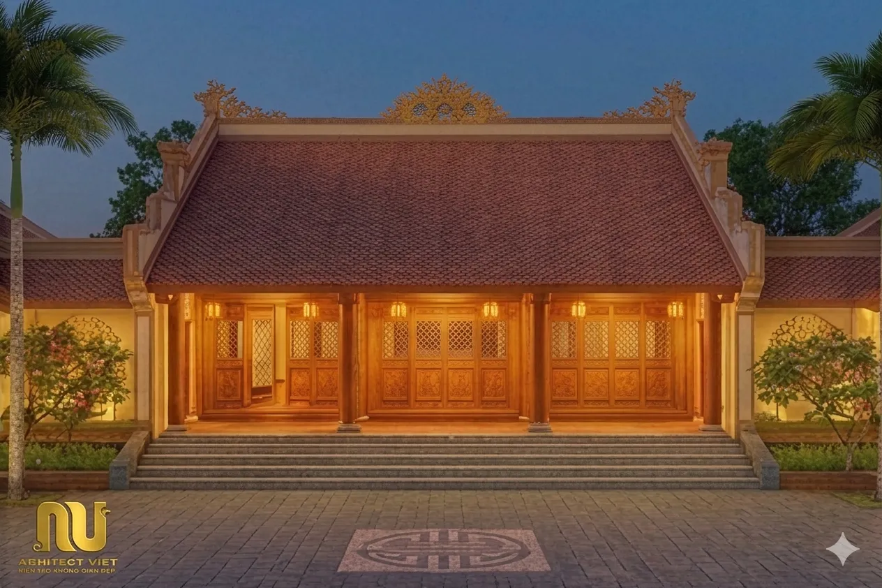 Mẫu nhà tam hợp viện 1 tầng