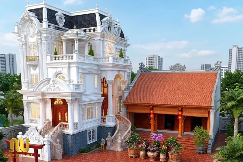 Mẫu nhà thờ kết hợp nhà ở 1 tầng