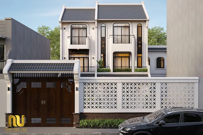 Mẫu biệt thự indochine 3 tầng