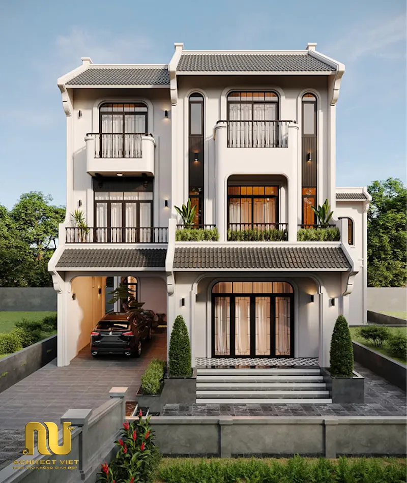 Mẫu biệt thự indochine 3 tầng
