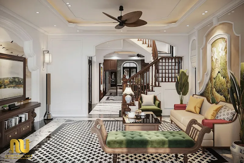Mẫu biệt thự indochine 3 tầng