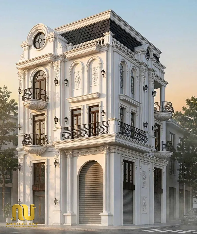 Mẫu biệt thự pháp mặt tiền 8m