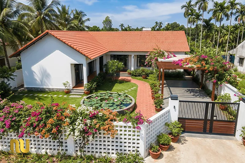 Mẫu nhà 1 tầng chữ L 100m2