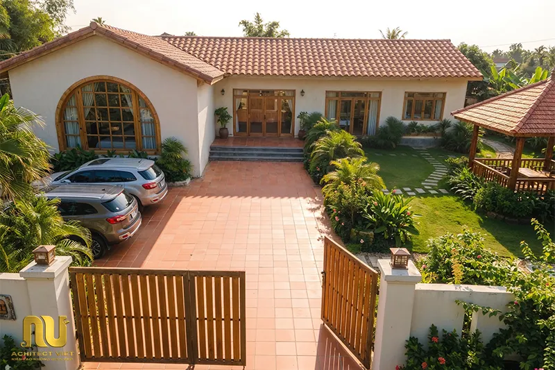 Mẫu nhà cấp 4 chữ L 80m2