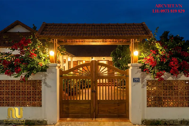 Mẫu nhà chữ L 1 tầng 4 phòng ngủ