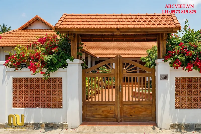 Mẫu nhà chữ L 1 tầng 4 phòng ngủ